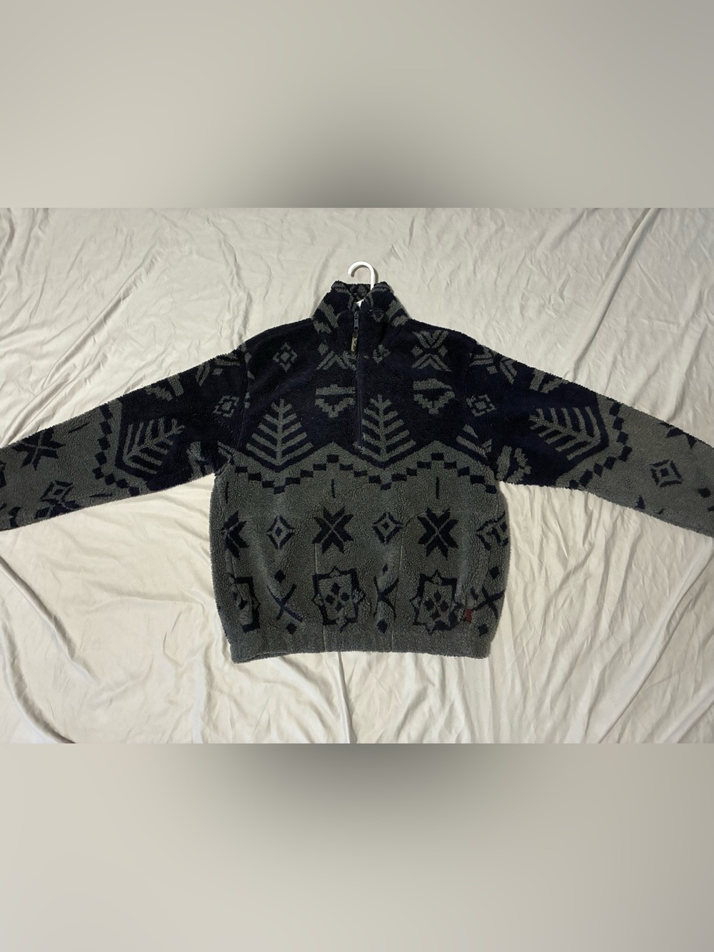 Woolrich Blue and Gray Fleece Pullover